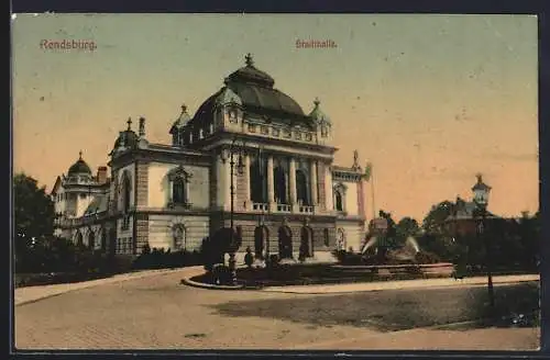 AK Rendsburg, Blick auf die Stadthalle