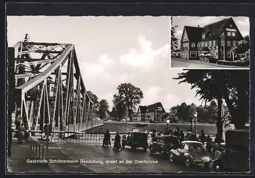 AK Rendsburg, Gaststätte Schützenheim direkt an der Drehbrücke