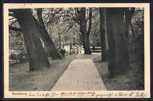 AK Rendsburg, Partie mit der weissen Brücke