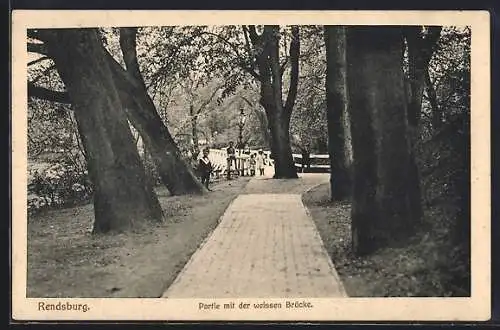 AK Rendsburg, Partie mit der weissen Brücke