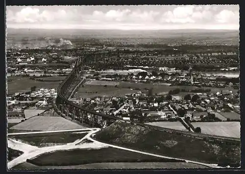 AK Rendsburg, Panorama mit Hochbrücke