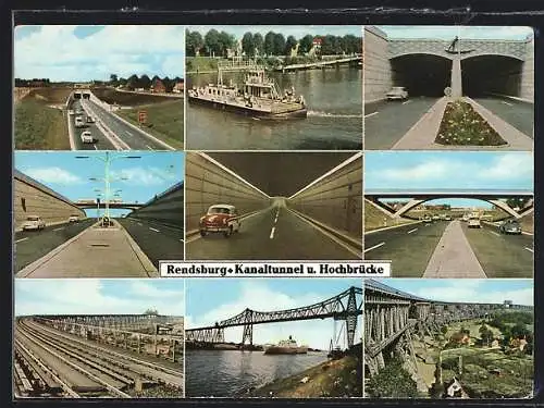 AK Rendsburg, Hochbrücke, Kanaltunnel, Innenansicht