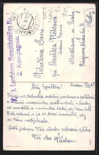 AK Kleiner Soldat flirtet mit Mädchen, Kinder Kriegspropaganda