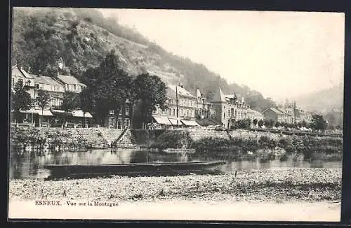 AK Esneux, Vue sur la Montagne, Ortspartie mit Bergen