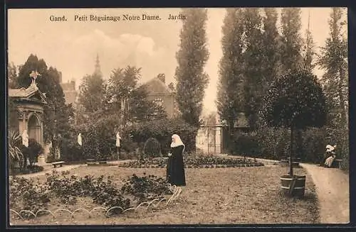 AK Gand, Petit Béguinage Notre Dame, Jardin