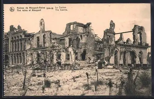 AK Nieuport-Bains, Ruines 1914-18, Le Casino