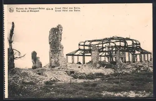 AK Nieuport-Bains, Ruines 1914-18, Grand Hôtel des Bains