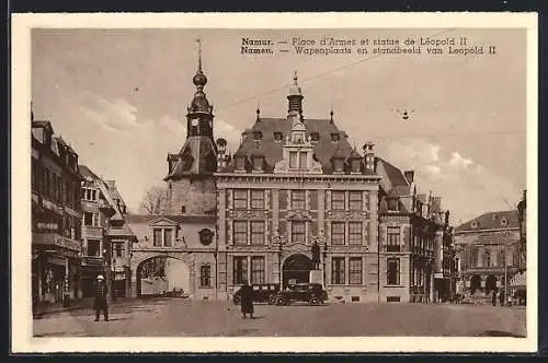 AK Namur, Place d`Armes et statue de Léopold II