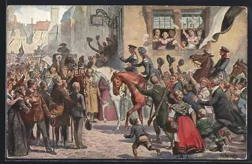 AK Befreiungskriege, Der Einzug König Friedrich Wilhelm III. in Breslau, Januar 1813