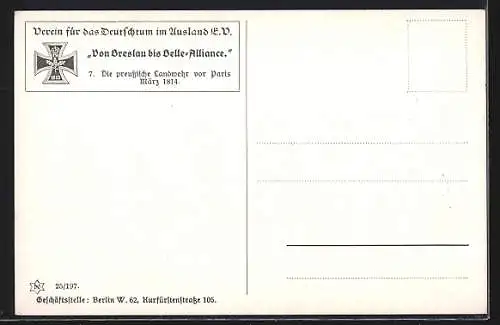 Künstler-AK Preussische Landwehr vor Paris 1814