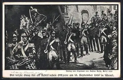 AK Der letzte Gang der elf Schill`schen Offiziere am 16.09.1809 in Wesel