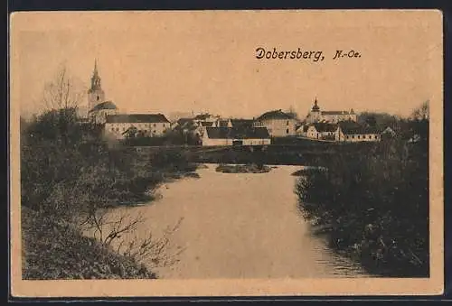 AK Dobersberg /N.-Oe., Ortsansicht vom Fluss aus