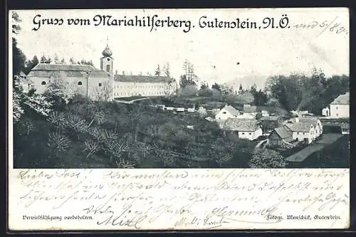 AK Gutenstein, Ortsansicht mit Mariahilferberg