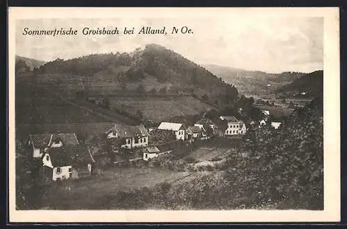 AK Groisbach bei Alland, Ortsansicht im Tal