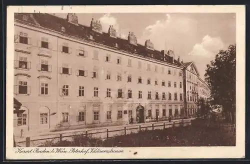 AK Baden b. Wien, Hotel Peterhof in der Vöslauerstrasse