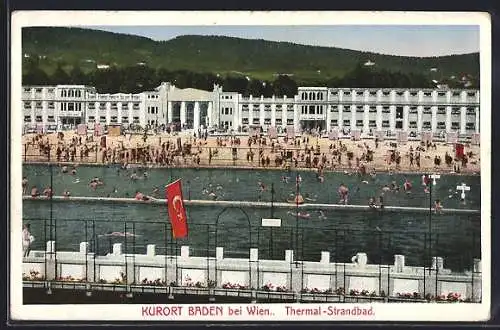 AK Baden, Thermal-Strandbad, Türkische Fahne