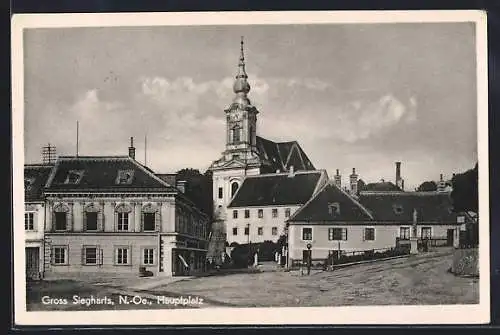 AK Gross Siegharts /N.-Ö., Hauptplatz mit Kirche