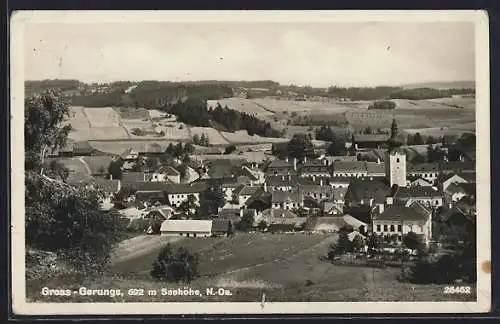 AK Gross-Gerungs, Ortsansicht aus der Ferne mit Kirche