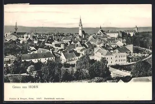 AK Horn, Generalansicht, Blick zum Kirchturm