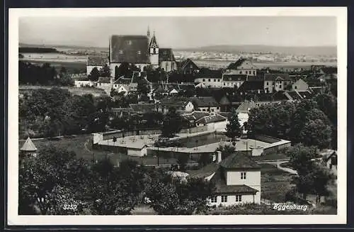 AK Eggenburg, Ortsansicht mit Schwimmbad aus der Vogelschau