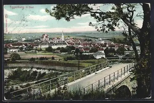 AK Eggenburg, Ortspanorama mit Brücke