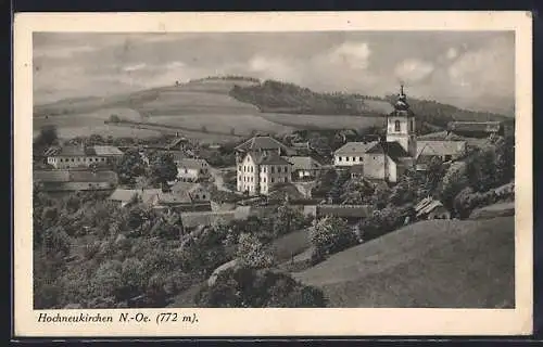 AK Hochneukirchen /N.-Oe., Teilansicht mit Kirche