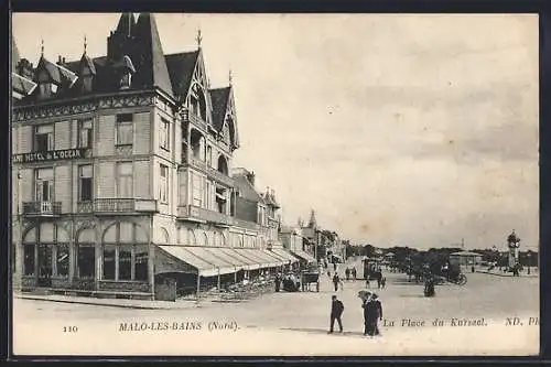 AK Malo-les-Bains, La Place du Kursaal avec le Grand Hôtel de l`Océan