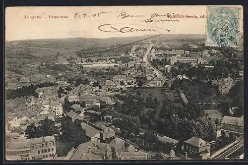 AK Avesnes, Panorama de la ville et campagne environnante