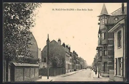 AK Malo-les-Bains, Rue Belle Rade