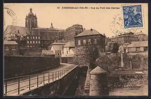 AK Avesnes-sur-Helpe, Vue du Pont des Dames