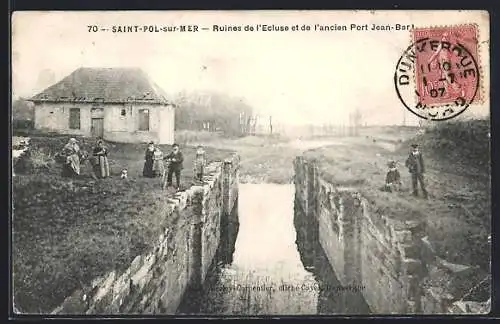 AK Saint-Pol-sur-Mer, Ruines de l`Écluse et de l`ancien Port Jean-Bart