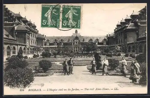 AK Roubaix, L`Hospice civil vu du Jardin