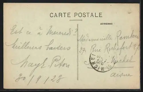 AK Trélon, Un coin du Parc et l`aile droite du Château