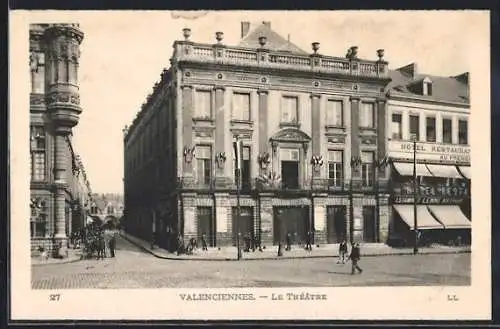 AK Valenciennes, Le Théâtre et la rue animée