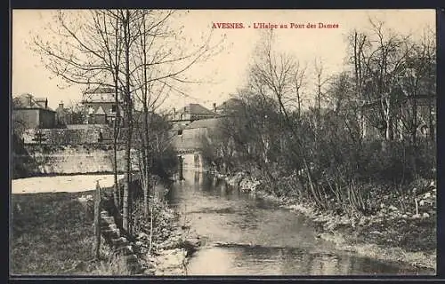 AK Avesnes, L`Helpe au Pont des Dames