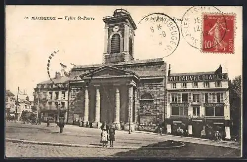 AK Maubeuge, Église St-Pierre et la place d`Armes