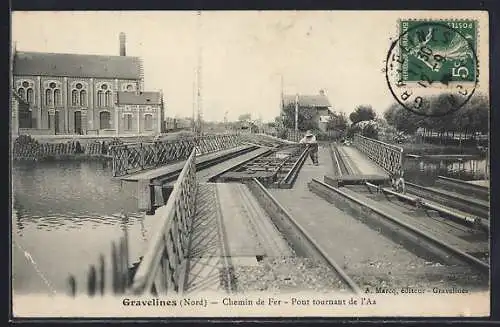 AK Gravelines, Chemin de Fer, Pont tournant de l`Aa