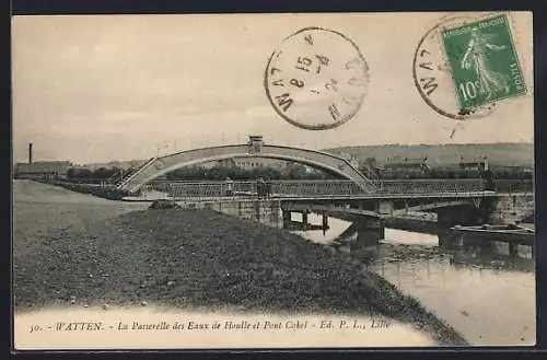 AK Watten, La Passerelle des Eaux de Houle et Pont Cokel