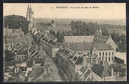 AK Bergues, Vue prise du haut du Beffroi