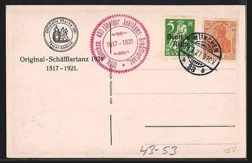 AK München, Original-Schäfflertanz 1921, 1517-1921