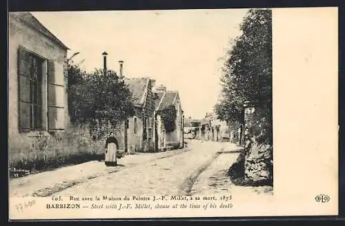 AK Barbizon, Rue avec la Maison du Peintre J.-F. Millet à sa mort, 1875