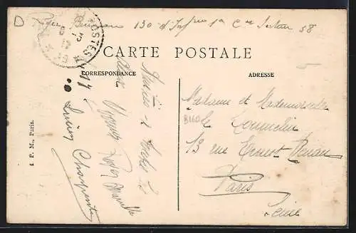 AK Bussy-Saint-Georges, La Place avec église et groupe de soldats