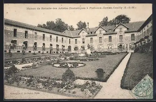 AK Pont-aux-Dames-Couilly, Maison de Retraite des Artistes Dramatiques et jardin élégant