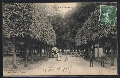 AK Chelles, Le Poncelet avec promenade bordée d`arbres