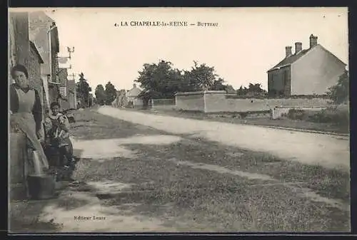 AK La Chapelle-la-Reine, Vue du hameau de Butteau et de la route principale