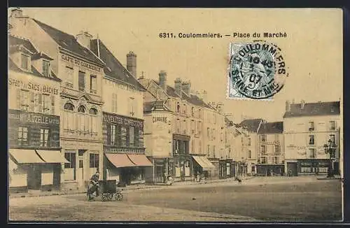 AK Coulommiers, Place du Marché avec commerces et animations urbaines