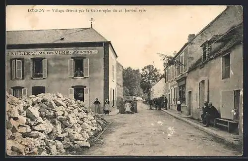 AK Lorroy, Village détruit par la Catastrophe du 21 Janvier 1910