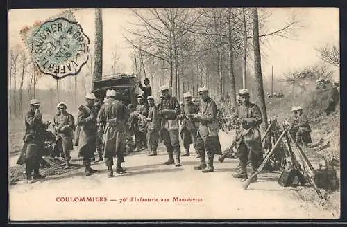 AK Coulommiers, 76e d`Infanterie aux Manoeuvres