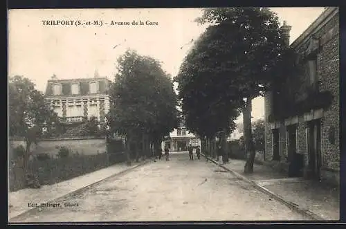 AK Trilport, Avenue de la Gare avec perspective urbaine