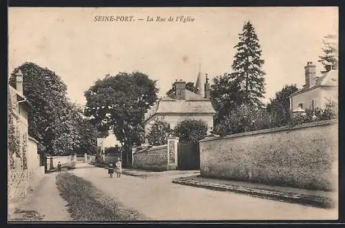 AK Seine-Port, La Rue de l`Église